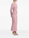 Never Fully Dressed Ribbed Tie-waist Dress In Pink
