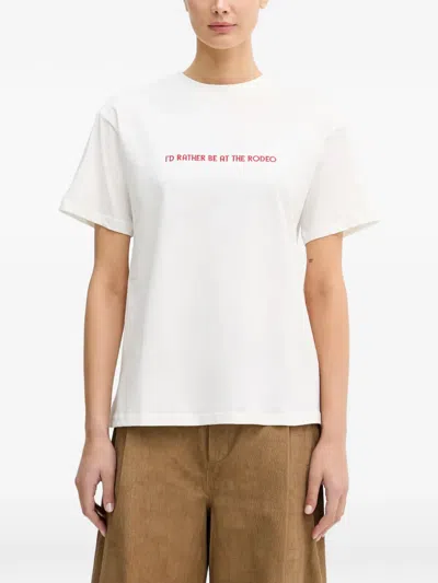 Never Fully Dressed Rodeo Graphic-print T-shirt In 화이트