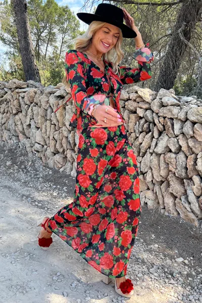 Never Fully Dressed Rose Chiffon Skirt In Multi