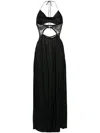Never Fully Dressed Santal Halter Maxi Dress In Black