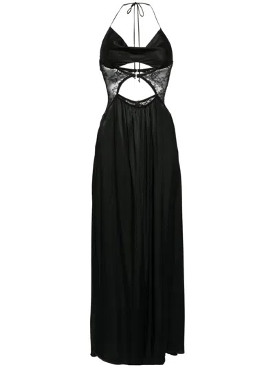 Never Fully Dressed Santal Halter Maxi Dress In Black