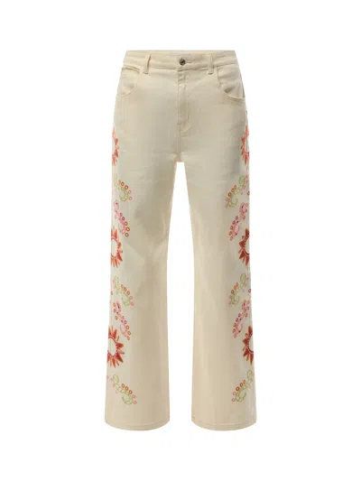 Never Fully Dressed Scallop Jeans In Cream