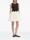Never Fully Dressed Scalloped-hem Mini Dress In Neutral
