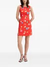 Never Fully Dressed Seashell-print Bow-back Mini Dress In Red