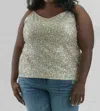 Never Fully Dressed Sequin Cami Top In Silver In Silver