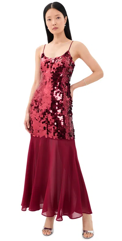 Never Fully Dressed Sequin Dress Burgundy