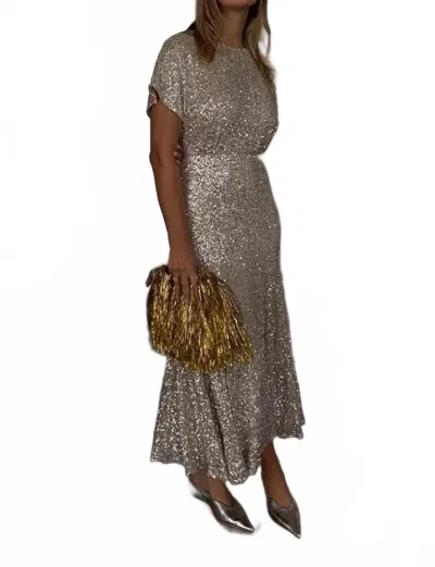 Never Fully Dressed Sequin Erin Dress In Silver In Gray