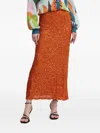 Never Fully Dressed Rust Sequin Dorris Skirt In Orange