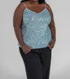 Never Fully Dressed Sequin Top In Sky Blue In Blue