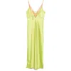 Never Fully Dressed Lily Lace-trim Satin Midi Dress In Green