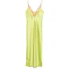 Never Fully Dressed Lily Lace-trim Satin Midi Dress In Multicolor