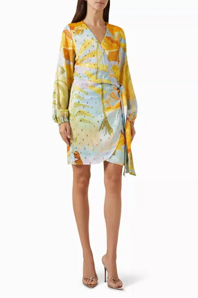 Never Fully Dressed Sky Mini Vienna Dress In Blue In Multi