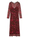SOHO 樱桃印花中长连衣裙