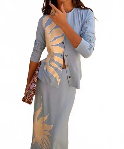 Never Fully Dressed Sol Alexa Long Sleeve Cardigan In Ice Blue