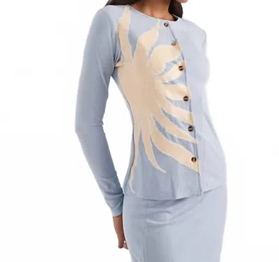 Never Fully Dressed Sol Rib Cardigan In Blue