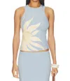Never Fully Dressed Womens Blue Sol Rib Knit Tank Top Xs In Multi