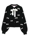 Never Fully Dressed Sophie Bow-embellished Cardigan In Black