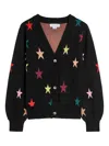 Never Fully Dressed Multi-color Star Knit Cardigan In Black