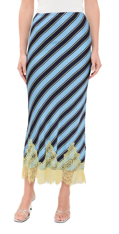 Never Fully Dressed Stripe Maeva Skirt Blue In Multi
