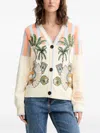 Never Fully Dressed Striped-detail Palm-tree Cardigan In Multi