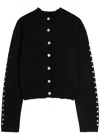 Never Fully Dressed Stud-embellished Knit Cardigan In Black