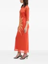 Never Fully Dressed Sun-print Mesh Maxi Dress In Orange