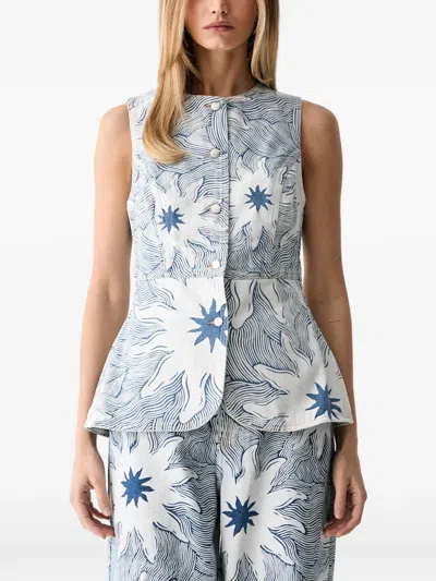 Never Fully Dressed Sun-print Waistcoat In Gray