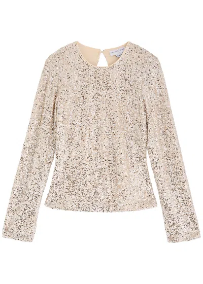 Never Fully Dressed Tia Sequin-embellished Tulle Top In Silver