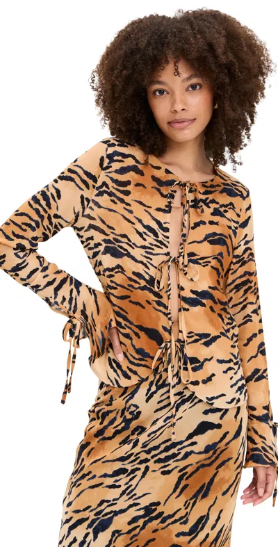 NEVER FULLY DRESSED TIGER CALI TOP BROWN