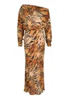 Never Fully Dressed Tilly Tiger-print Chiffon Midi Dress In Multi