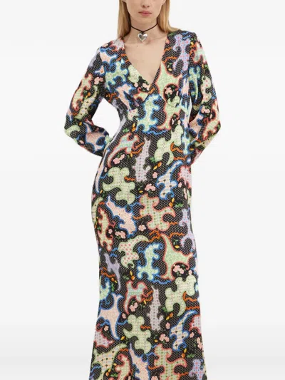 Never Fully Dressed V-neck Dress In Multi