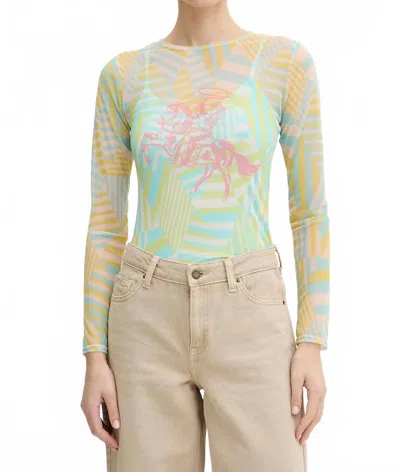Never Fully Dressed Western Abstract Long Sleeve Top In Multicolor