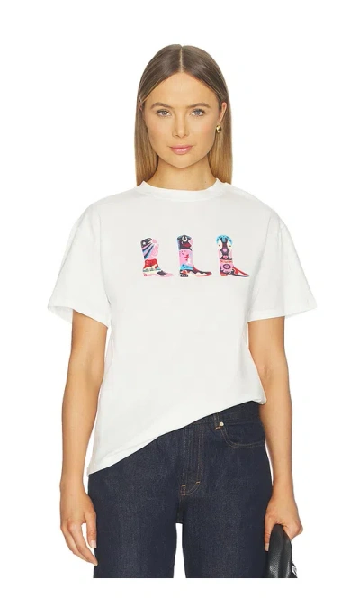 Never Fully Dressed White Cowboy Boot T-shirt