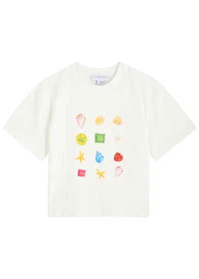 Never Fully Dressed White Shell Ioana Stretch-cotton T-shirt