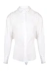 Never Fully Dressed White Studded Tie Back Shirt In White