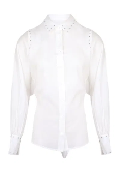 NEVER FULLY DRESSED WHITE STUDDED TIE BACK SHIRT