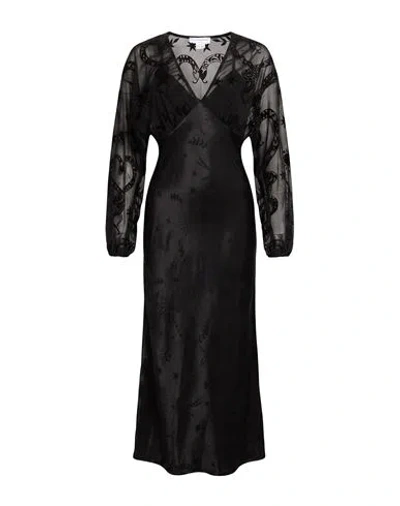 Never Fully Dressed Woman Maxi Dress Black Size 2 Polyester, Elastane