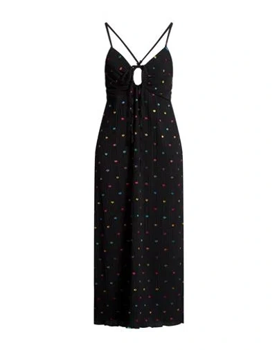 Never Fully Dressed Woman Midi Dress Black Size M Polyester, Elastane