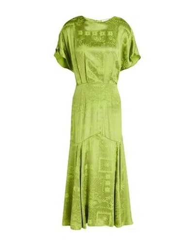 Never Fully Dressed Woman Midi Dress Light Green Size 2 Viscose, Polyester