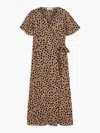 Never Fully Dressed Women's Leopard Zsa Zsa Wrap Dress In Brown In Brown