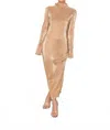 Never Fully Dressed Women's Sophia Dress In Gold Plisse In Multi