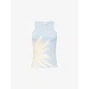 Never Fully Dressed Womens Blue Sol Rib Knit Tank Top Xs In Multi