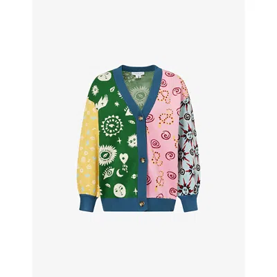 Never Fully Dressed Womens Multi Morocco Martha Woven-knit Cardigan