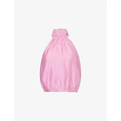 Never Fully Dressed Womens Pink Billie Halter-neck Woven Top
