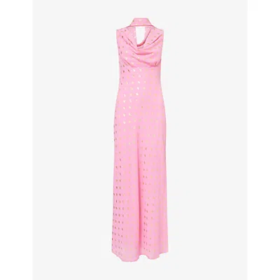 Never Fully Dressed Womens Pink Sophie Draped Woven Maxi Dress