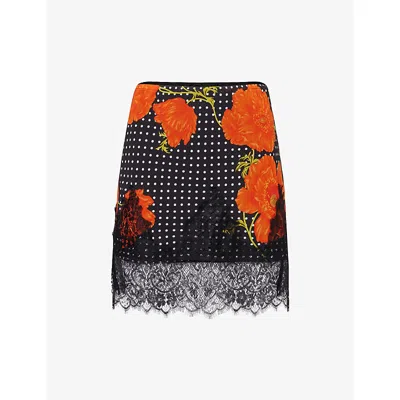 Never Fully Dressed Womens Poppy Maeva Mini Chiffon Skirt Black