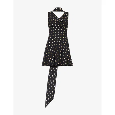 Never Fully Dressed Womens Sophie Cowl-neck Crepe Mini Dress Black