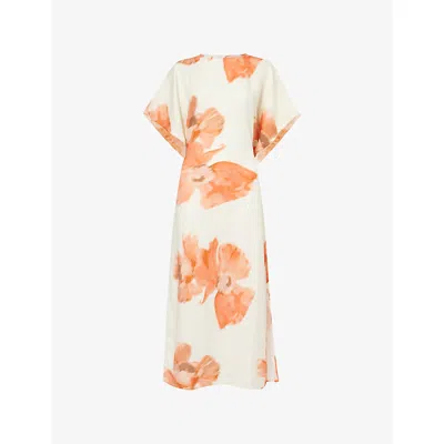 Never Fully Dressed Womens White Floral Simmi Printed Woven Maxi Dress In Multi