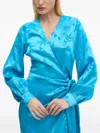 Never Fully Dressed Wrap Midi Dress In Blue