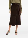 Never Fully Dressed Wrap Midi Skirt In Brown